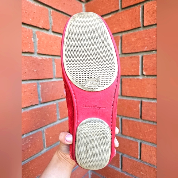 Salvatore Ferragamo Men's Loafers Suede  Manila Bow Red - Picture 9 of 10